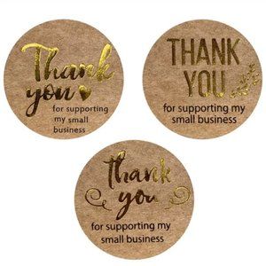 120 Kraft Thank You Stickers PRICE IS FIRM